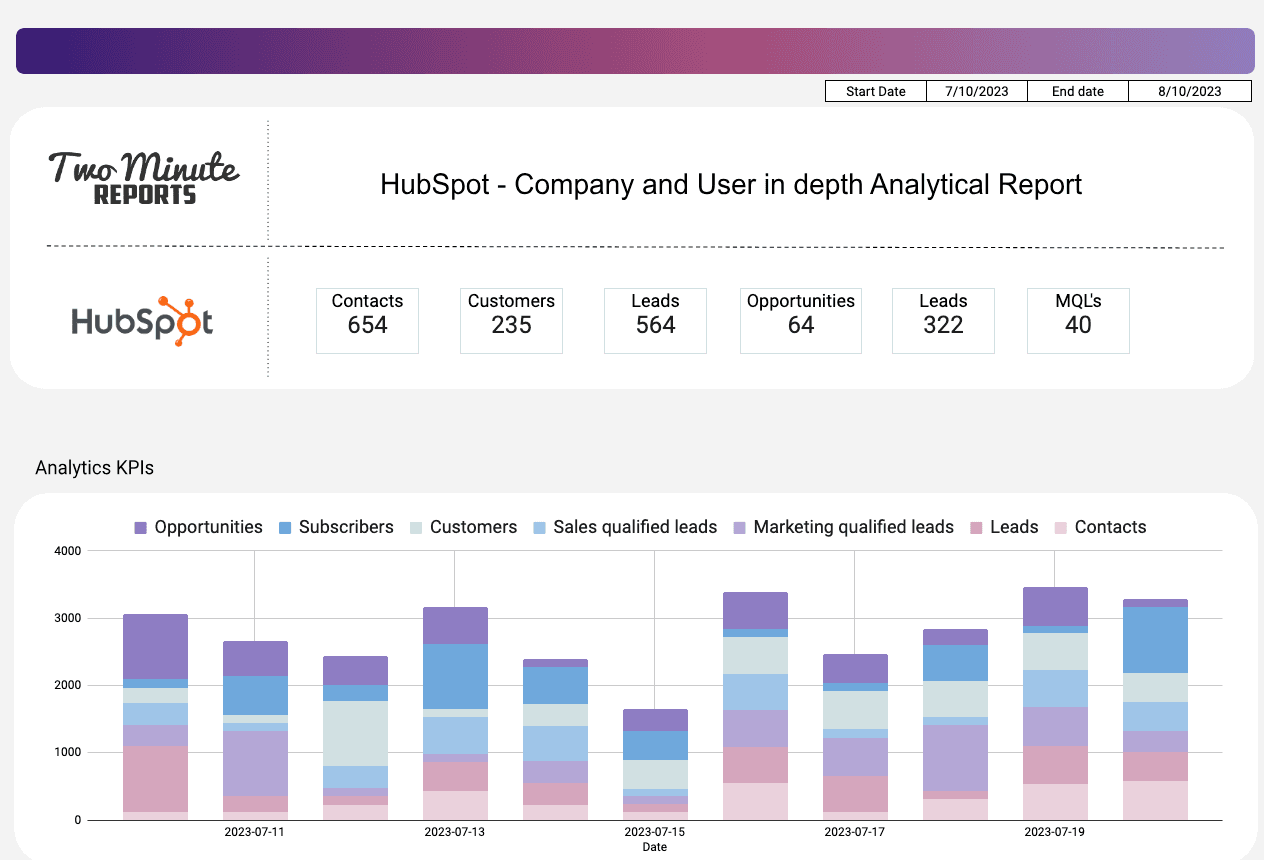 HubSpot - Company and User in depth Analytical Report