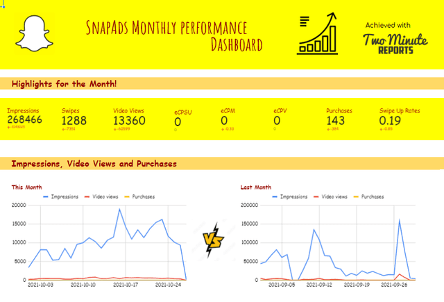SnapAds Monthly Performance Dashboard