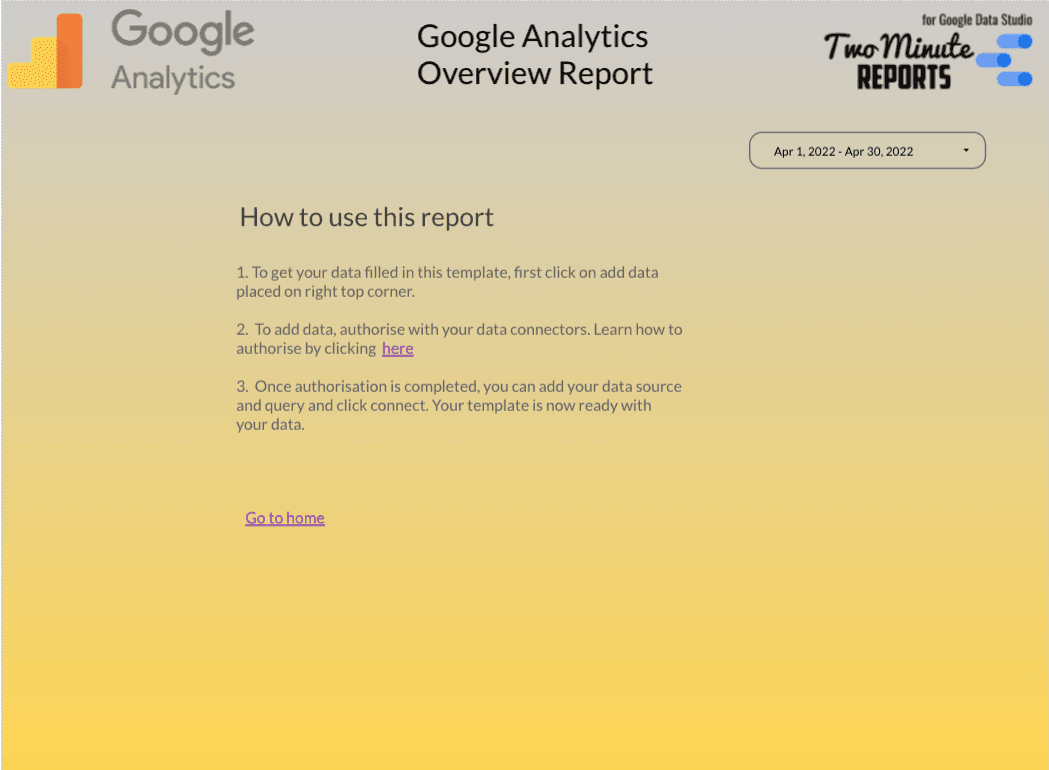 Google Analytics Overview Report