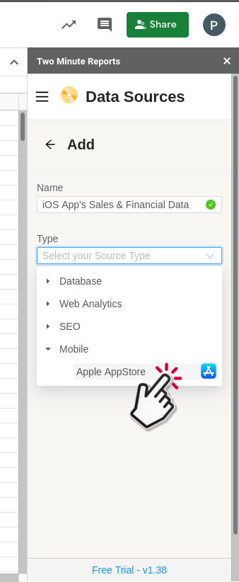 Add Apple App Store data to Google Sheets